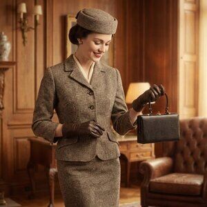 Murray Kruger 60's Vtg Black Lizard skin leather Miniature Gold lock Briefcase